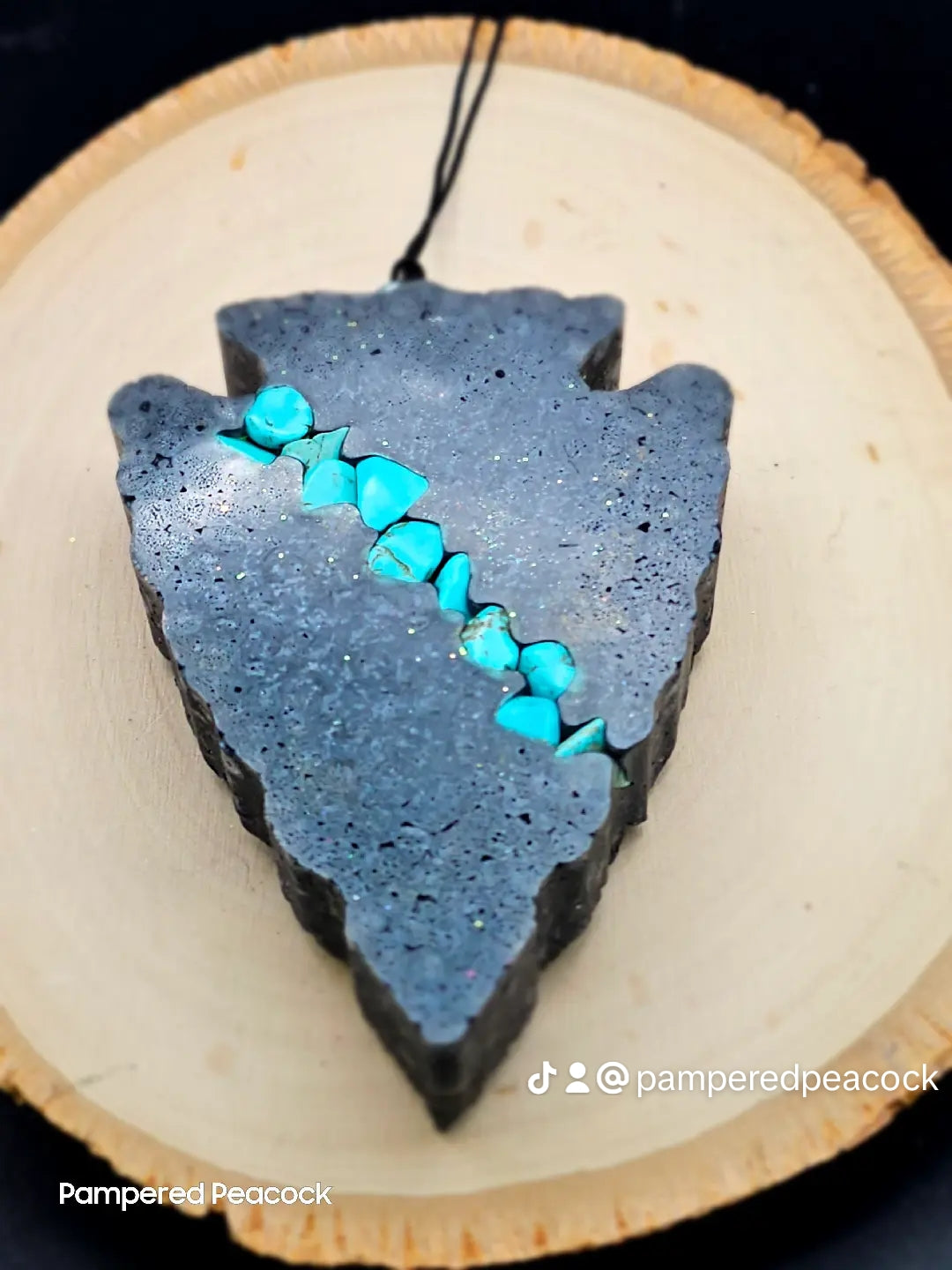 RTS Black Arrow with Turquoise Stones {Sandalwood Vanilla} Freshie *