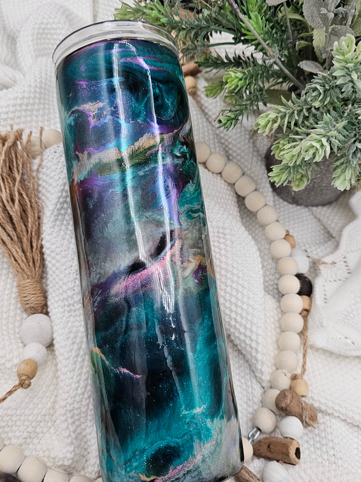 RTS {Purple and Teal Multi-Dimensional} 30oz Tumbler *