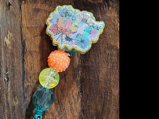 RTS {Floral Teacher} Badge Reel