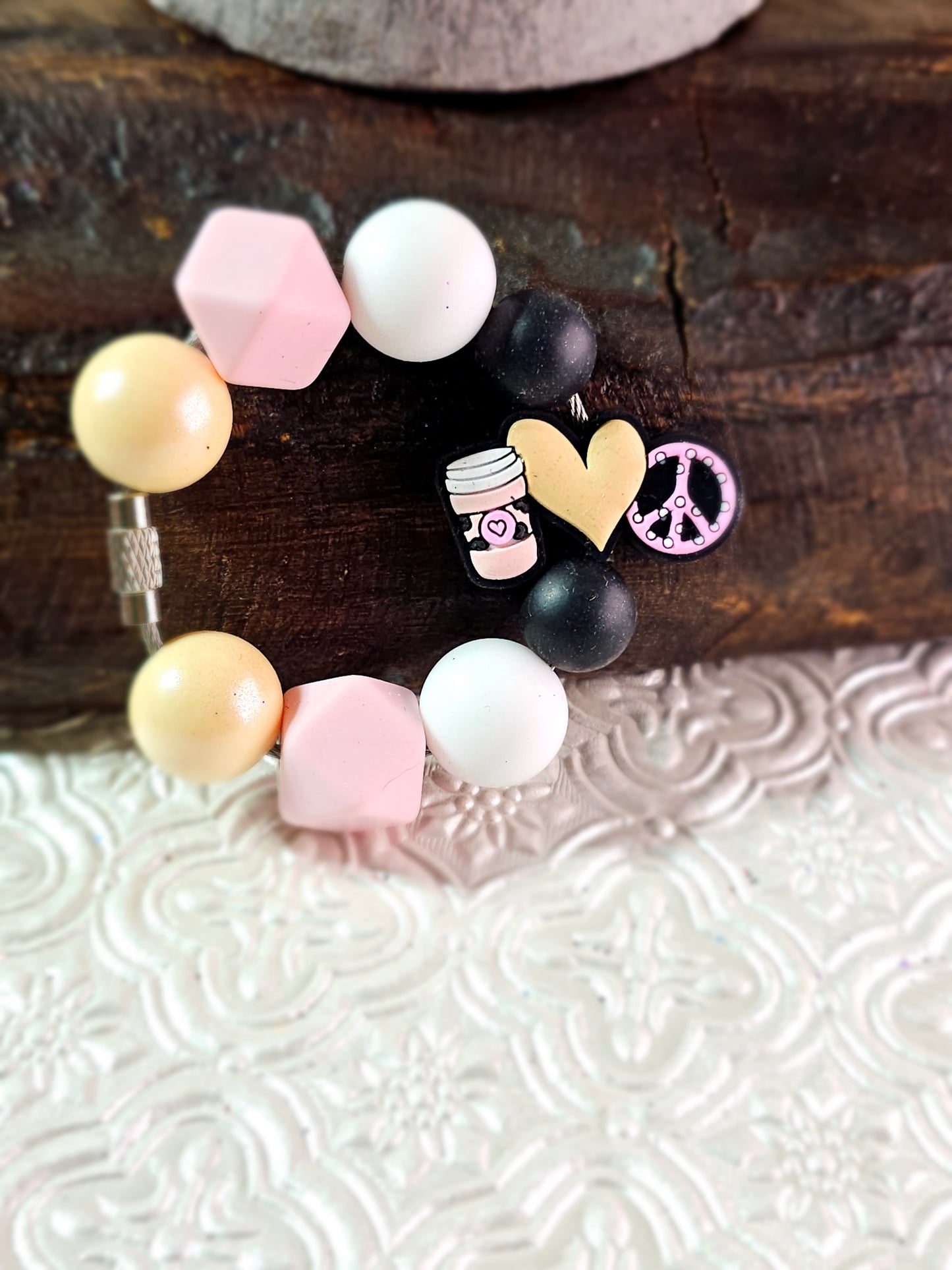 RTS {Peace Love Coffee} Tumbler Handle Charm