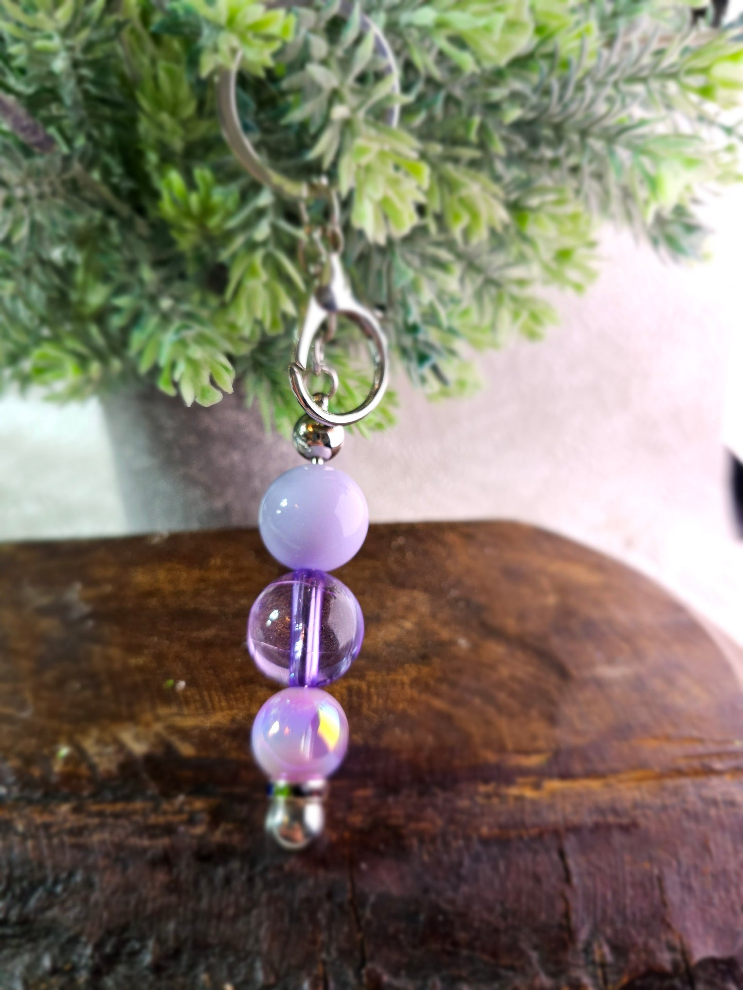 RTS {Purple Bubblegum} Beaded Keychain