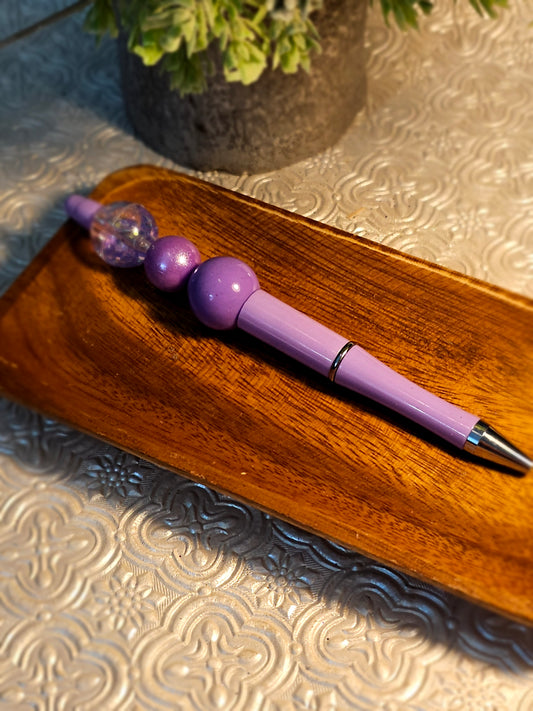 RTS {Purple Peace} Beaded Pen