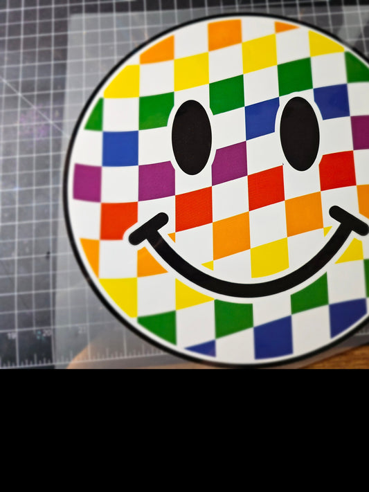 {Checkered Smiley}- Tshirt - RTC