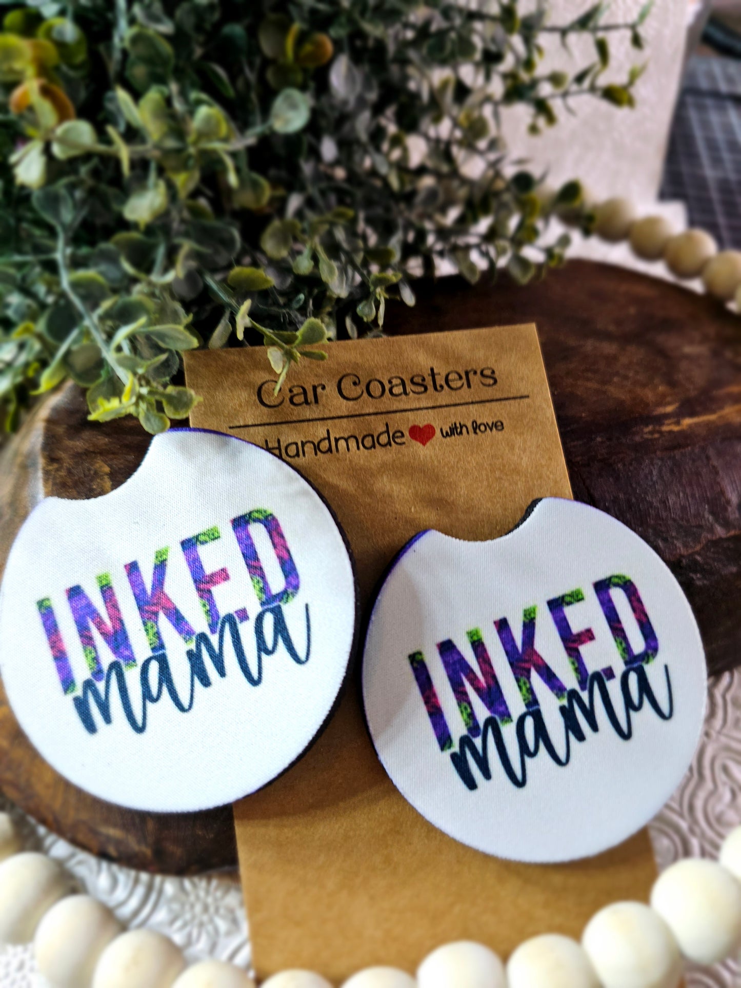 RTS {INKED Mama} set of 2 Neoprene Coasters