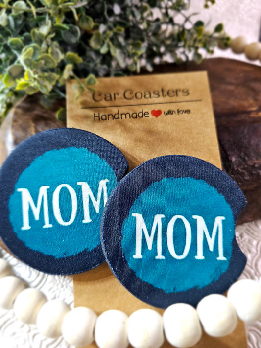 RTS {Round "Mom"} set of 2 Neoprene Coasters