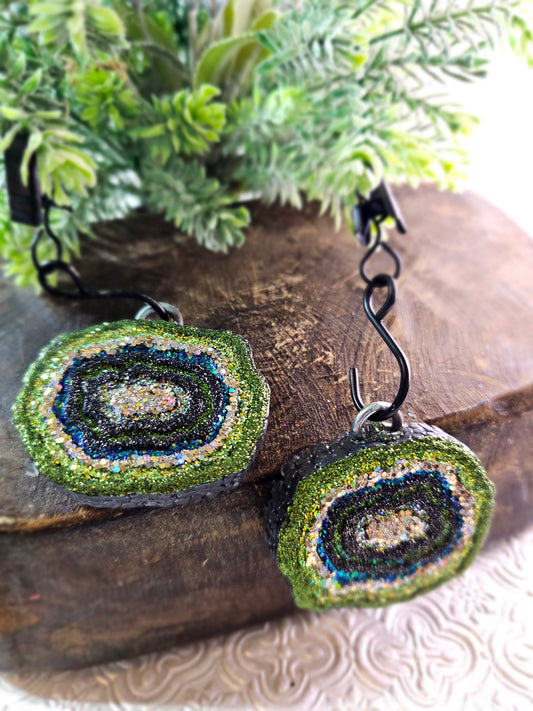 RTS- Green Geode VENT PAIR {TIKI BEACH FRAGRANCE} Freshie *