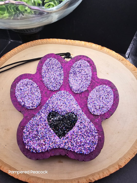 RTS Purple and Black Paw Print- {Heavenly Grace Scent} Freshie *