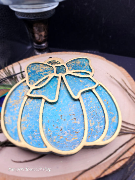 RTS {Teal Pumpkin with gold trim} - Cotton Candy