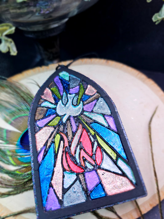 RTS - Stained Glass Window with Dove in Pigments - {Mama Tried Scent}- Freshie