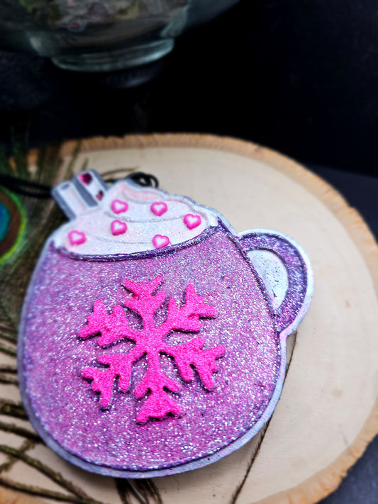 RTS - Mug with Snowflakes - {Vanilla Icecream Scent} Freshie